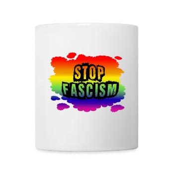 Stop AfD contre la droite, la démocratie, la diversité, la gauche - Mug blanc - blanc - Devant