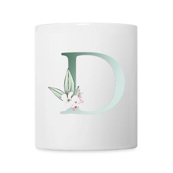 D Monogram, Floral, Personnalisable - Mug blanc - blanc - Devant