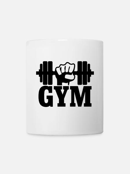 GYM Fist with Dumbbell - Mug - white