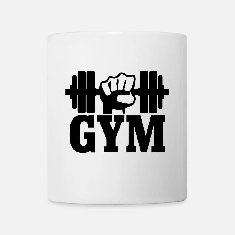 GYM Poing avec haltère - Mug blanc - blanc