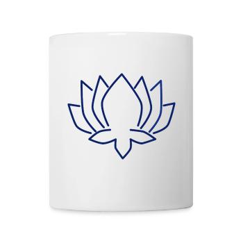 Lotusblau Linien-Print - Tasse - Weiß - Vorne