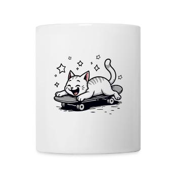 Skateur Skateur Chat Skateboard Patinage - Mug blanc - blanc - Devant