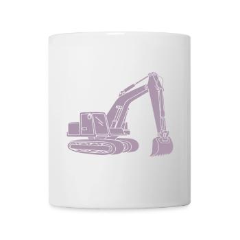 Excavator Silhouette Construction Equipment Operator Civil Engineering - Mug - white - Front