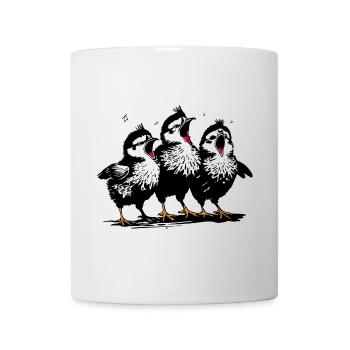 Singende Küken - Lustiges Tiermotiv mit Musik - Tasse - Weiß - Vorne