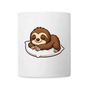 mignon paresseux dessin animé se détendre câlin chill - Mug blanc - blanc - Devant