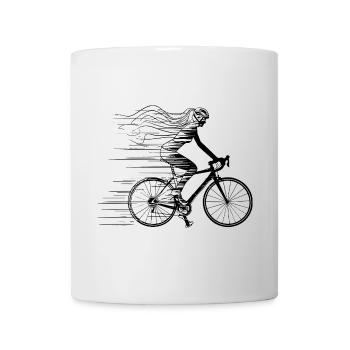 Radfahrerin Line Art - Tasse - Weiß - Vorne
