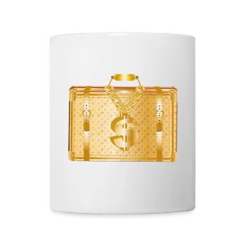 Valise de luxe dorée avec signe dollar - Mug blanc - blanc - Devant