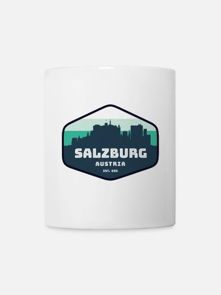 Salzburg Skyline Silhouette - Tasse - Weiß