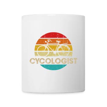 Logo vintage de vélo coucher de soleil - Mug blanc - blanc - Devant