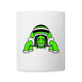 Schildkröte Reggae Musik Rasta Haare Mütze Jamaika - Tasse - Weiß - Vorne