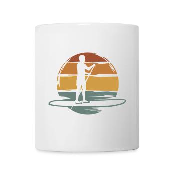 Stand Up Paddle vintage - symbole des sports nautiques - Mug blanc - blanc - Devant