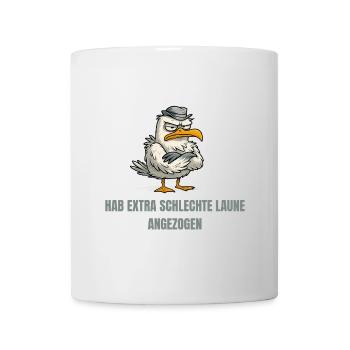 Bad-tempered seagull cartoon - Mug - white - Front
