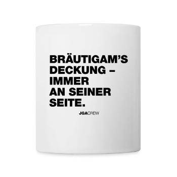 Bräutigams Deckung (JGA - Jungesellenabschied) - Tasse - Weiß - Vorne