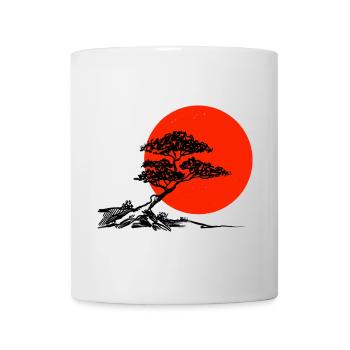Bonsai with Red Sun - Mug - white - Front