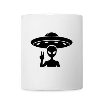 Alien UFO Peace - Tasse - Weiß - Vorne