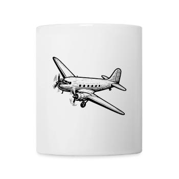 Klassisches DC-3 Flugzeugdesign mit Vintage-Flair. - Tasse - Weiß - Vorne
