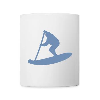 Silhouette minimaliste du Stand Up Paddle - Mug blanc - blanc - Devant