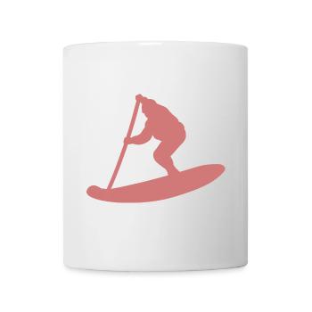 Silhouette minimaliste du Stand Up Paddle - Mug blanc - blanc - Devant