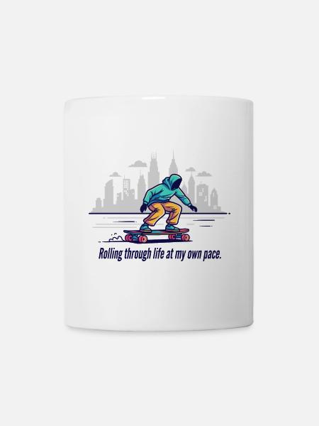Rolling Through Life - Tasse - Weiß