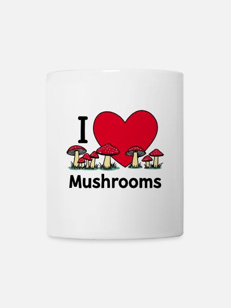 Ich liebe Pilze - Tasse - Weiß