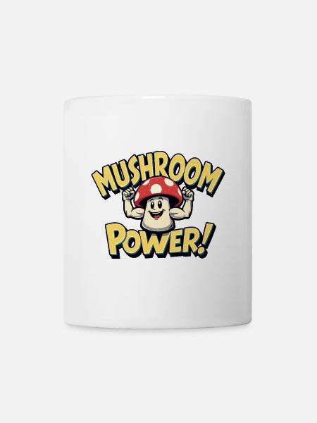 Mushroom Power Lustiger Kraftsport Pilz - Tasse - Weiß