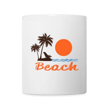 Beach Sunset mit Palmen – Tropisches Sommerdesign - Tasse - Weiß - Vorne