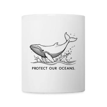 Whale in the Sea – Protect Our Oceans - Mug - white - Front