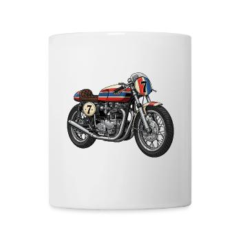 Moto à l’ancienne - Mug blanc - blanc - Devant