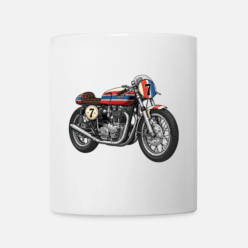 Old school motorcycle - Tasse - Weiß