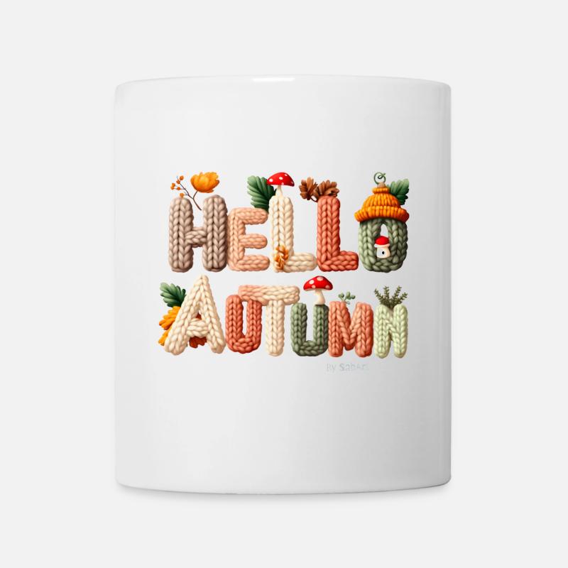 Hello Autumn – Design Tricot Chaleureux - Mug blanc - blanc