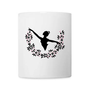 A ballerina and a wreath of leaves - Mug - white - Front
