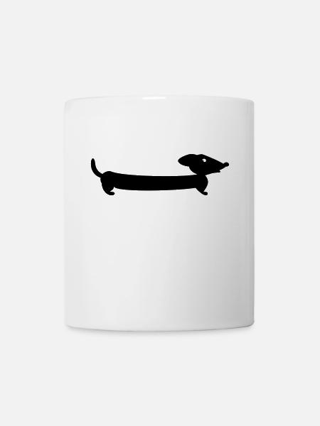 stretch teckel / stretch dachshund (1c) - Mug blanc - blanc