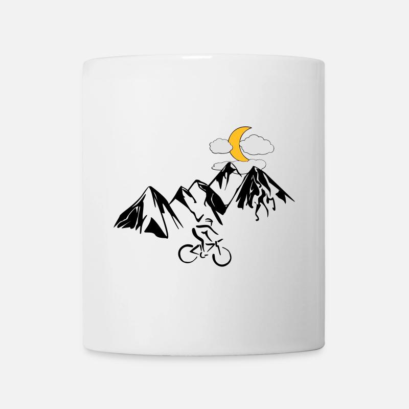 Les vététistes avec des montagnes - Mug blanc - blanc