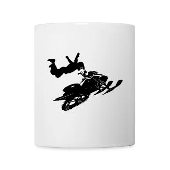 Snowmobil, Snowboarder, Snowboarden - Tasse - Weiß - Vorne