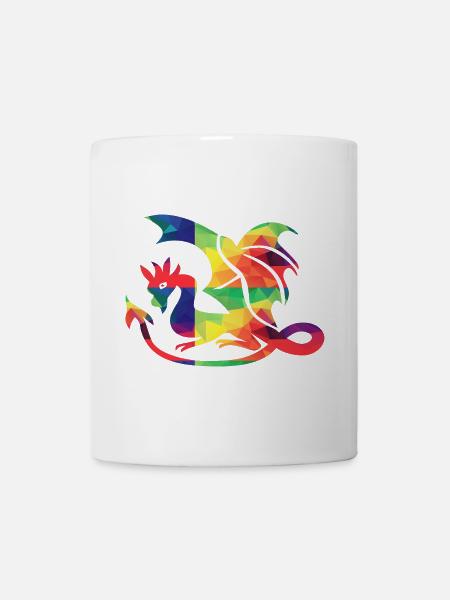 Bunter Drache - Tasse - Weiß