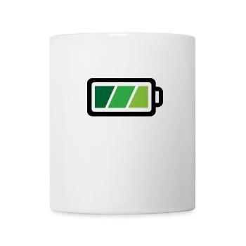 Akku voll lustiges Bild - Tasse - Weiß - Vorne