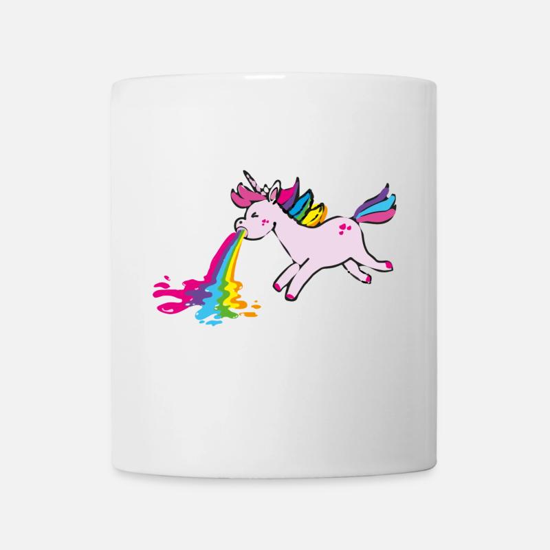 kotzendes Einhorn, unicorn,regenbogen, einhorn - Tasse - Weiß