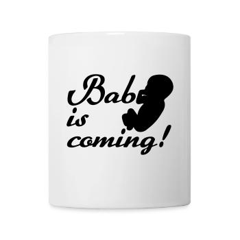 Bébé arrive Naissance, Grossesse, Cadeau - Mug blanc - blanc - Devant