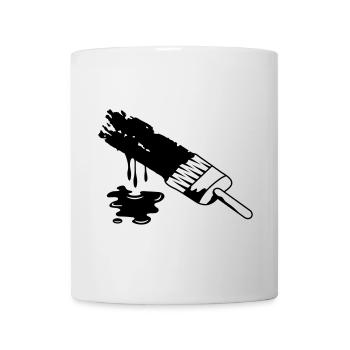 A brush and dripping paint - Mug - white - Front