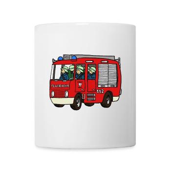 Feuerwehrauto - Tasse - Weiß - Vorne