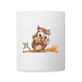 Lachende Eule - Tasse - Weiß - Vorne