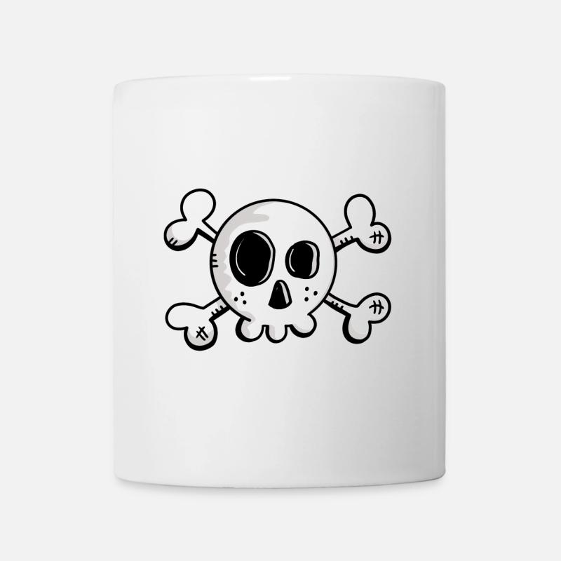 Small skull with crossed bones - Mug - white