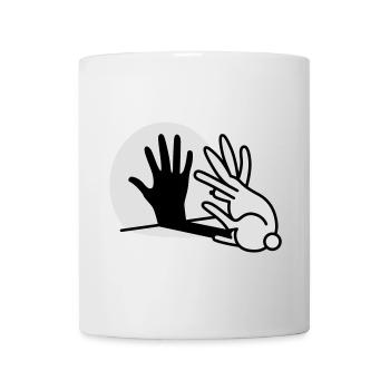 lapin d'ombre de main 2 clr - Mug blanc - blanc - Devant
