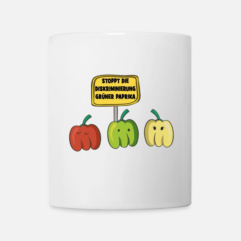 STOPPT die Diskrimierung grüner Paprika - Tasse - Weiß