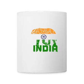 Indien Elefant / Flagge Geschenk Nationalfarbe - Tasse - Weiß - Vorne
