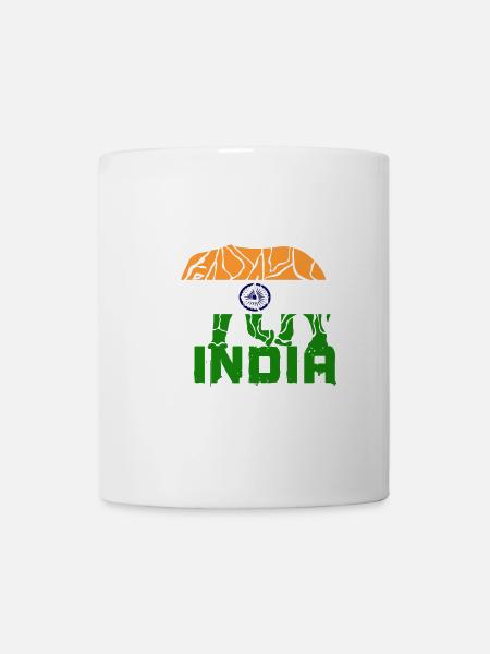 Indien Elefant / Flagge Geschenk Nationalfarbe - Kop/krus - hvid