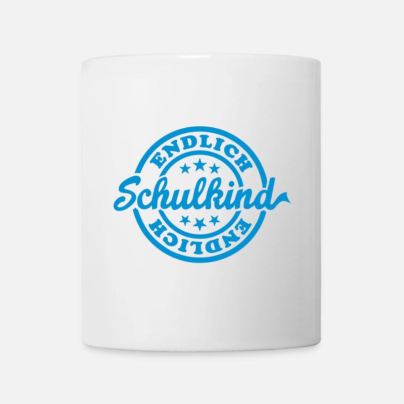 Endlich Schulkind (Stempel) - Tasse - Weiß