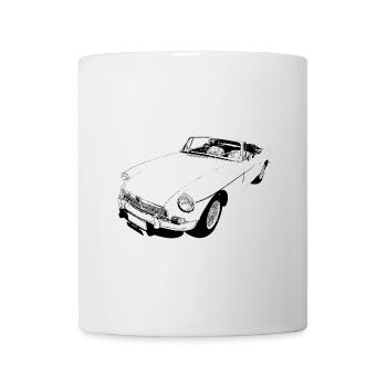 MG Roadster Classic Britischer Sportwagen - Tasse - Weiß - Vorne