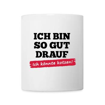 T-shirt énonciations "je suis de mauvaise humeur - - Mug blanc - blanc - Devant