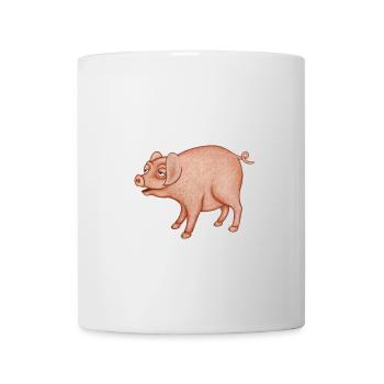 Humorvolles Schwein-Charakter - Tasse - Weiß - Vorne